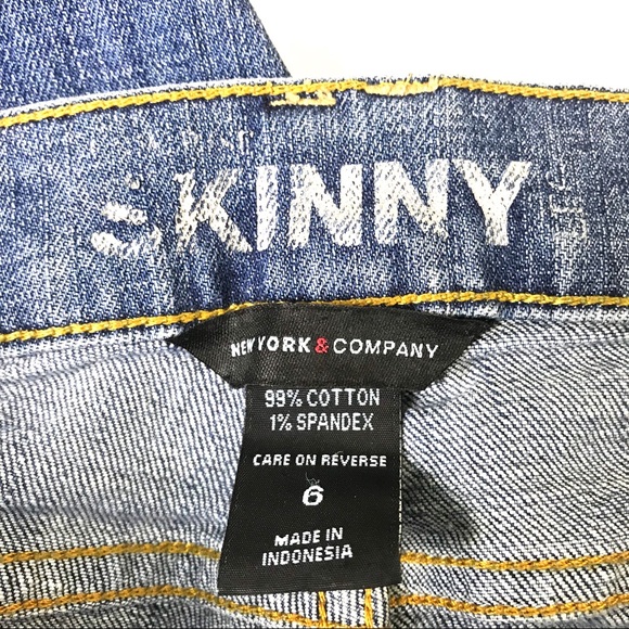 New York Company Skinny Distress Jeans Size 6 Blue - Picture 7 of 8